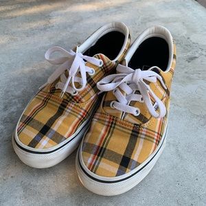 Yellow plaid Vans